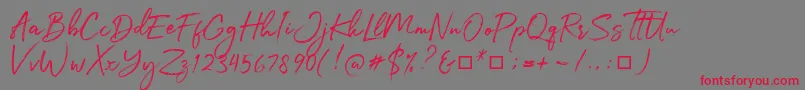 Julietta Messie Font – Red Fonts on Gray Background