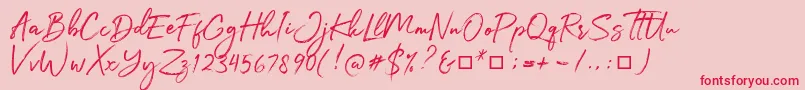 フォントJulietta Messie – ピンクの背景に赤い文字