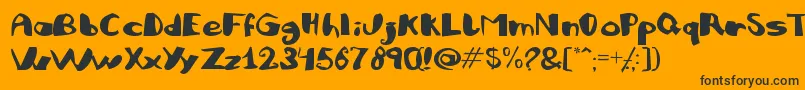 Czcionka JULIFB   – czarne czcionki na pomarańczowym tle