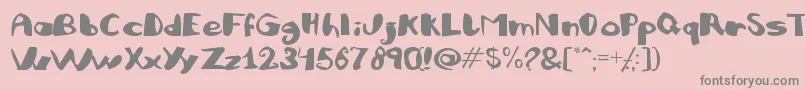 JULIFB  -fontti – harmaat kirjasimet vaaleanpunaisella taustalla