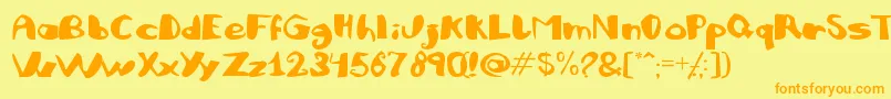 Czcionka JULIFB   – pomarańczowe czcionki na żółtym tle