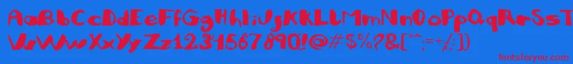 フォントJULIFB   – 赤い文字の青い背景