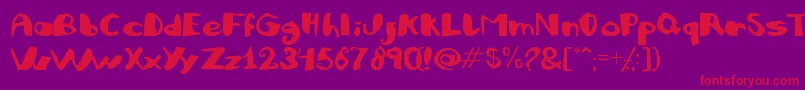 Fonte JULIFB   – fontes vermelhas em um fundo violeta
