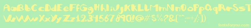 JULIFB  -Schriftart – Gelbe Schriften auf grünem Hintergrund