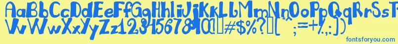 JULIL    Font – Blue Fonts on Yellow Background