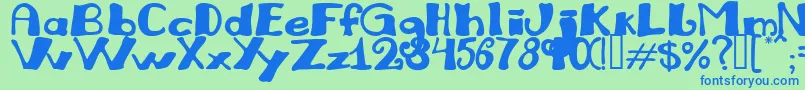 JULIRG   Font – Blue Fonts on Green Background
