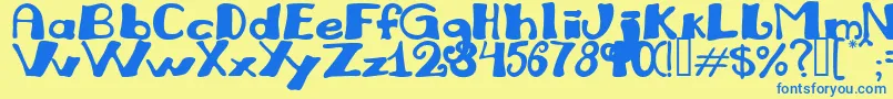 JULIRG   Font – Blue Fonts on Yellow Background