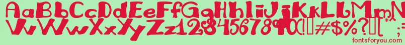 JULIRG   Font – Red Fonts on Green Background