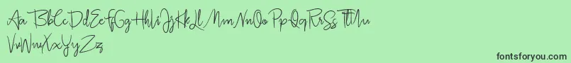 Fonte Jullia Script Personal Use Only – fontes pretas em um fundo verde