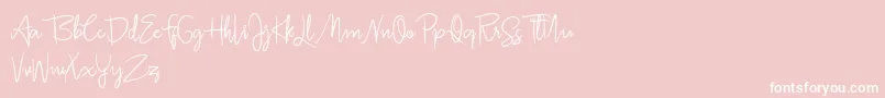 Fonte Jullia Script Personal Use Only – fontes brancas em um fundo rosa