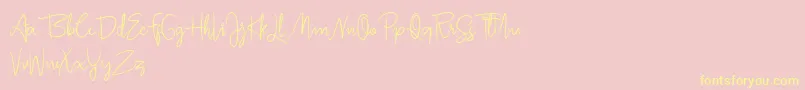 Jullia Script Personal Use Only Font – Yellow Fonts on Pink Background