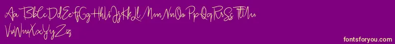 Fonte Jullia Script Personal Use Only – fontes amarelas em um fundo roxo