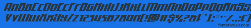 Quantummaliceexpandital Font – Black Fonts on Blue Background