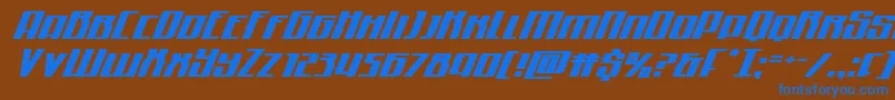 Quantummaliceexpandital Font – Blue Fonts on Brown Background