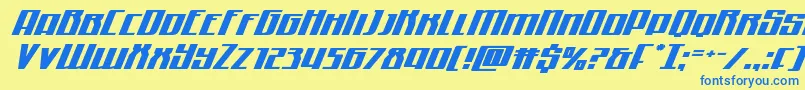 Quantummaliceexpandital Font – Blue Fonts on Yellow Background