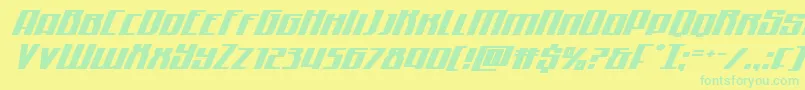 Quantummaliceexpandital Font – Green Fonts on Yellow Background