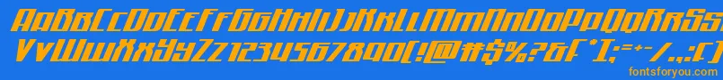 Quantummaliceexpandital Font – Orange Fonts on Blue Background