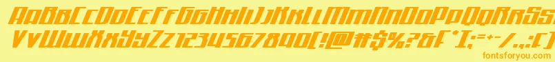 Quantummaliceexpandital Font – Orange Fonts on Yellow Background