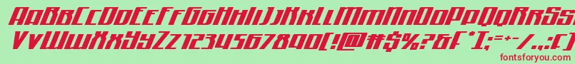 Quantummaliceexpandital Font – Red Fonts on Green Background