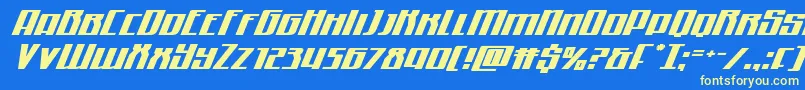 Quantummaliceexpandital Font – Yellow Fonts on Blue Background