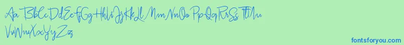 Jullia Script Personal Use Only Font – Blue Fonts on Green Background