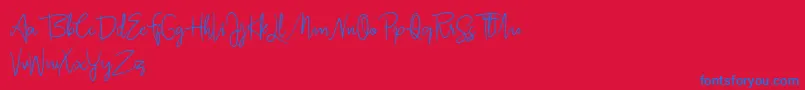 Police Jullia Script Personal Use Only – polices bleues sur fond rouge