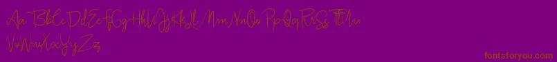 Fonte Jullia Script Personal Use Only – fontes marrons em um fundo roxo