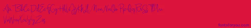 Jullia Script Personal Use Only Font – Purple Fonts on Red Background