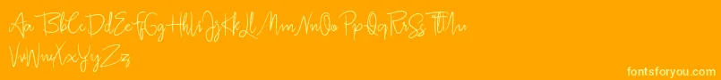 Jullia Script Personal Use Only Font – Yellow Fonts on Orange Background