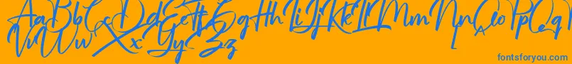 jullian Personal Use Only Font – Blue Fonts on Orange Background