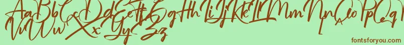 jullian Personal Use Only Font – Brown Fonts on Green Background