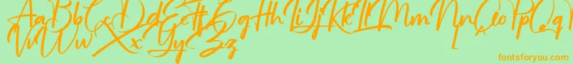 jullian Personal Use Only Font – Orange Fonts on Green Background