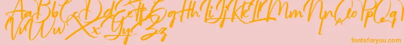 jullian Personal Use Only Font – Orange Fonts on Pink Background