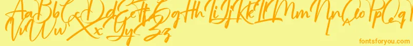 jullian Personal Use Only Font – Orange Fonts on Yellow Background