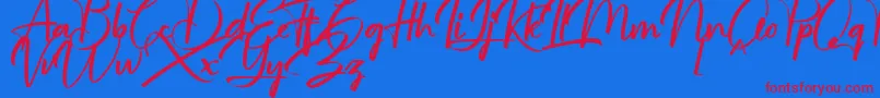 jullian Personal Use Only Font – Red Fonts on Blue Background