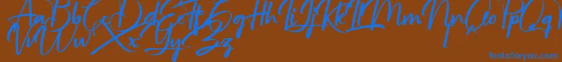 jullian Personal Use Only Font – Blue Fonts on Brown Background