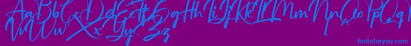 jullian Personal Use Only Font – Blue Fonts on Purple Background