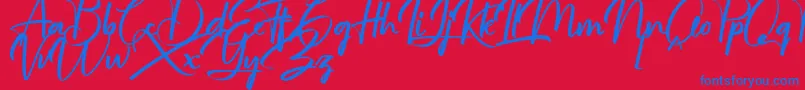 jullian Personal Use Only Font – Blue Fonts on Red Background
