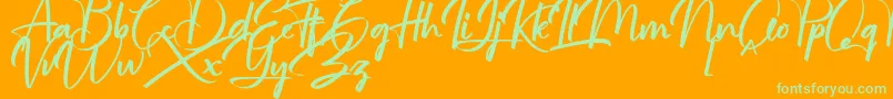 jullian Personal Use Only Font – Green Fonts on Orange Background