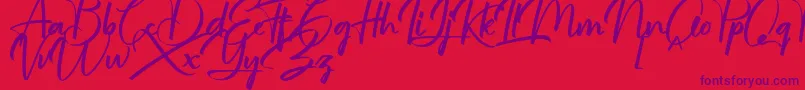 jullian Personal Use Only Font – Purple Fonts on Red Background
