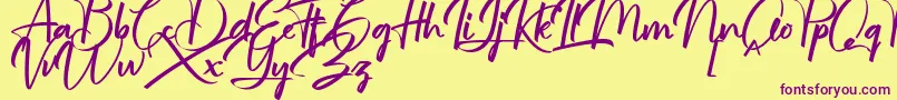 jullian Personal Use Only Font – Purple Fonts on Yellow Background