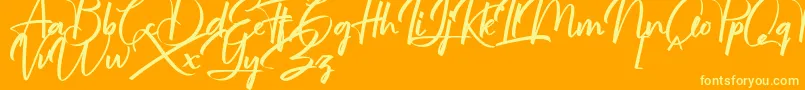 jullian Personal Use Only Font – Yellow Fonts on Orange Background