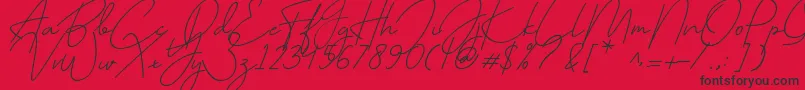 July it Font – Black Fonts on Red Background