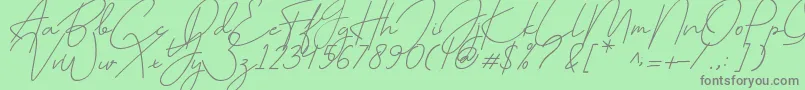 July it Font – Gray Fonts on Green Background