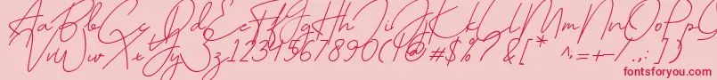 July it Font – Red Fonts on Pink Background