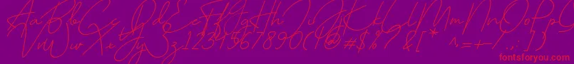 July it Font – Red Fonts on Purple Background