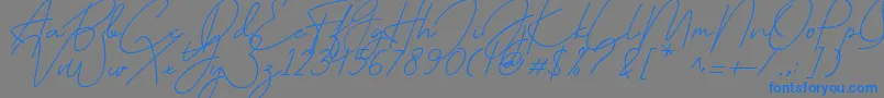 July it-Schriftart – Blaue Schriften auf grauem Hintergrund