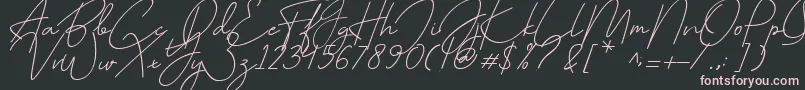 July it-Schriftart – Rosa Schriften auf schwarzem Hintergrund