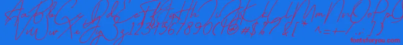 July it Font – Red Fonts on Blue Background