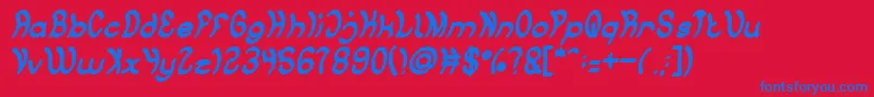 Jump Street BOLD-Schriftart – Blaue Schriften auf rotem Hintergrund